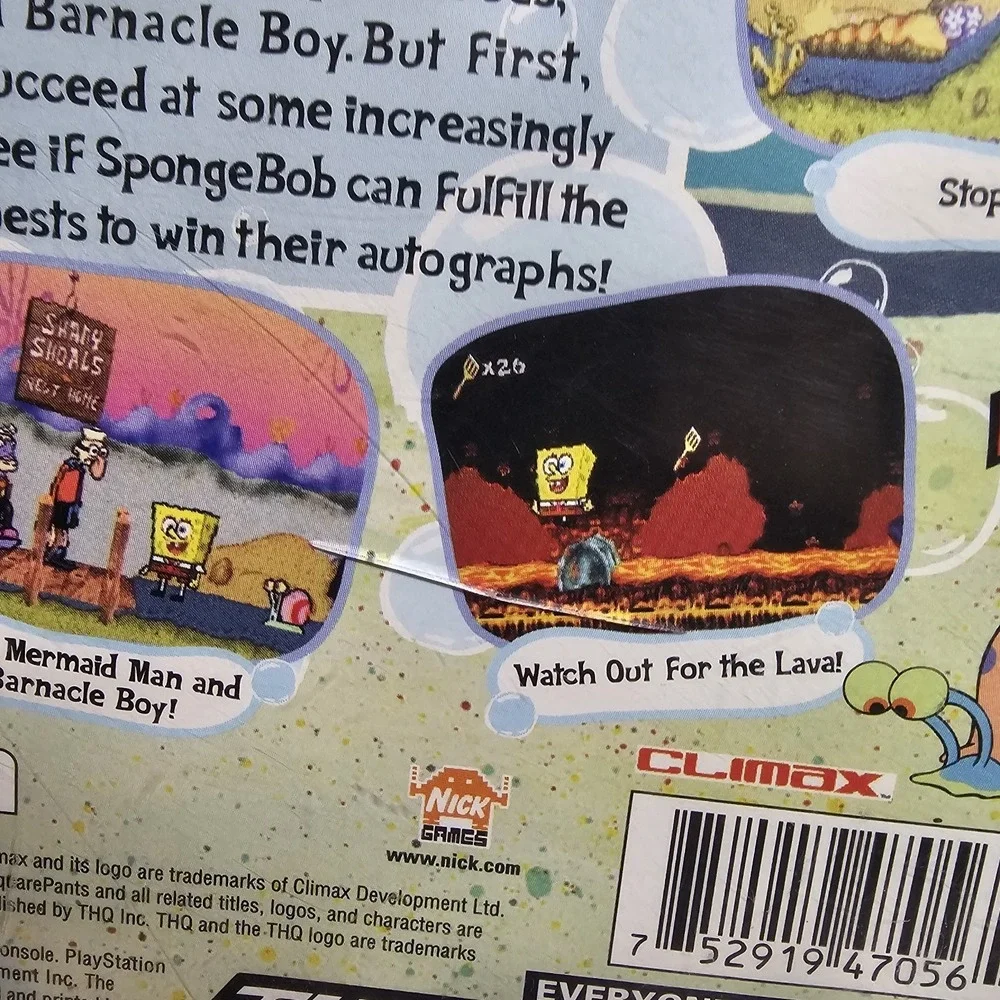 SpongeBob SquarePants SuperSponge PS1‎ Complete Greatest Hits PlayStation.